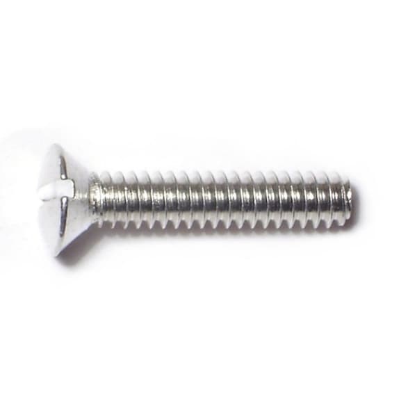 Midwest Fastener #10-24 x 1 in Slotted Oval Machine Screw, Plain Aluminum, 24 PK 61614 - main